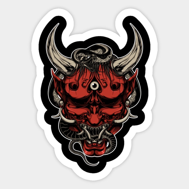 Demon Mask Sticker by lldesigns